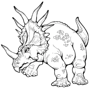 dinosaurio con cuernos adulto dibujo para que puedas colorearlo