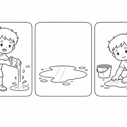 Causa y efecto en accion: dibuja la consecuencia