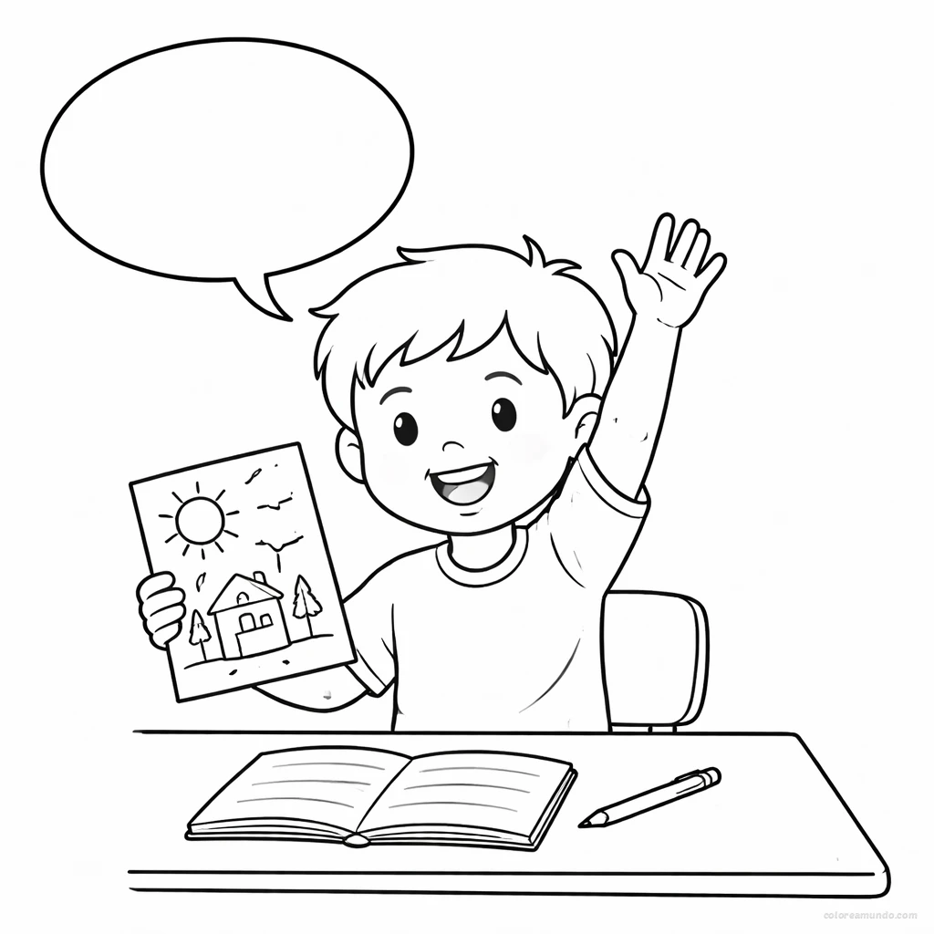 Dibujo para colorear: Argumenta tu opinion: dibujo con postura