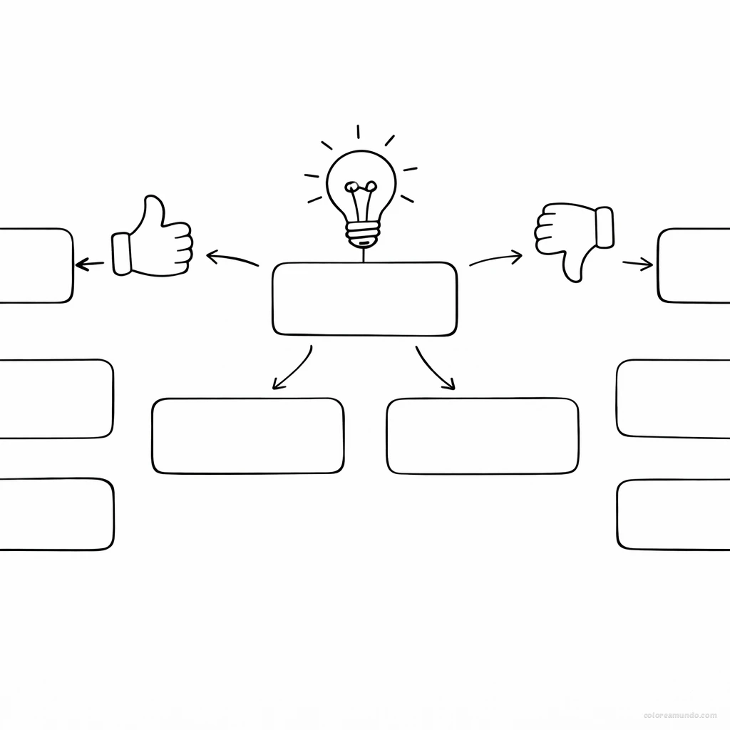 Dibujo para colorear: Mapa visual de argumentos: sostengo mi postura