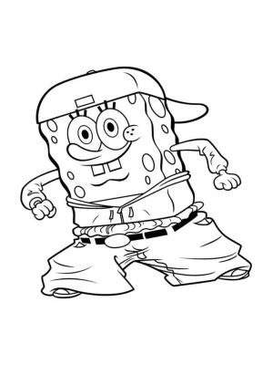 bob esponja con gorra de rap