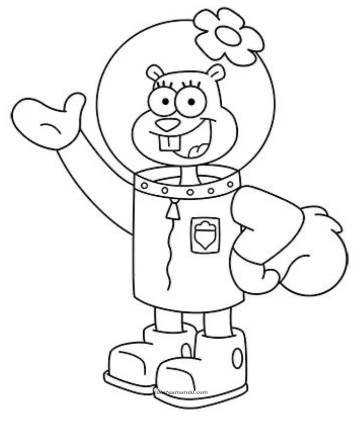 Dibujo para colorear: arenita estrella saludando