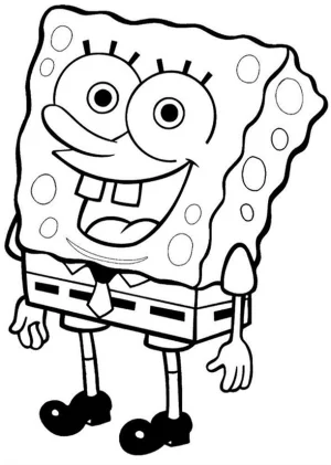 bob esponja sonriendo felizmente