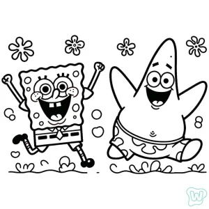 bob esonponja y patricio estrella felices por ser amigos