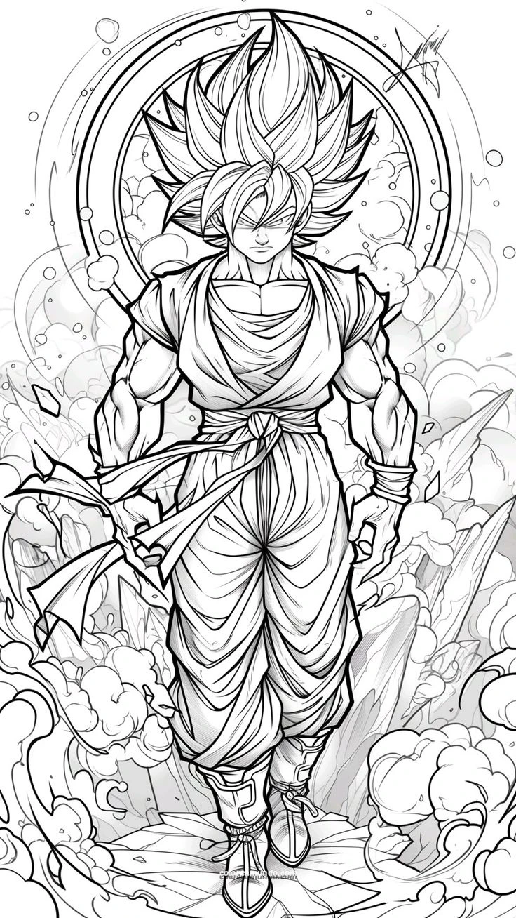 Dibujo para colorear: goku sayayin para colorear