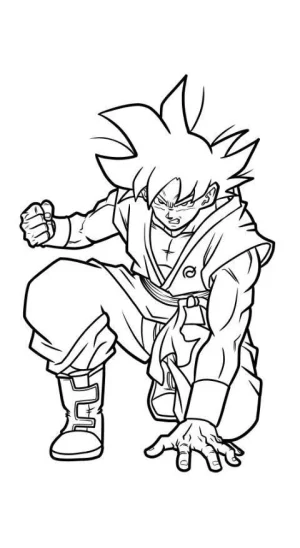 goku entrenando y cansado