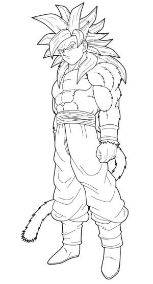 goku fase 2 sayayin dibujo para colorear