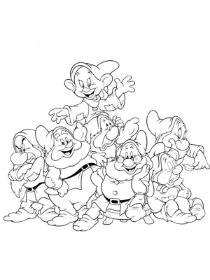 los siete enanitos dibujo para colorear