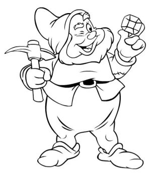 dibujo para colorear de enanito de blanca nieves