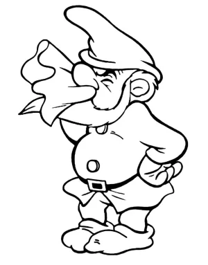 enanito estornudo dibujo para colorear