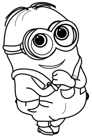 minion con cara tierna dibujo para impresion
