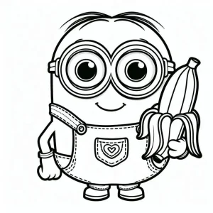 minion con  un platano de juguete