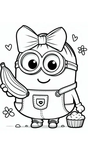 minion sosteniendo una banana y un monito