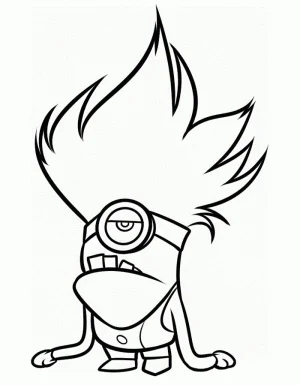 minion con cabello largo chistoso