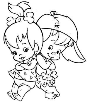 pebbels y bambam posando