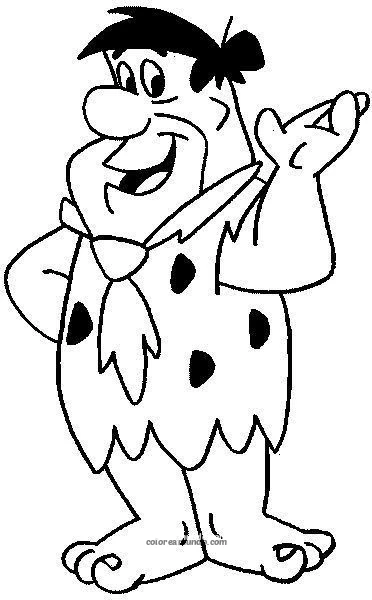 Dibujo para colorear: pedro picapiedras saludando
