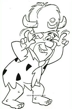 Dibujo para colorear: pedro picapiedra con un gorro