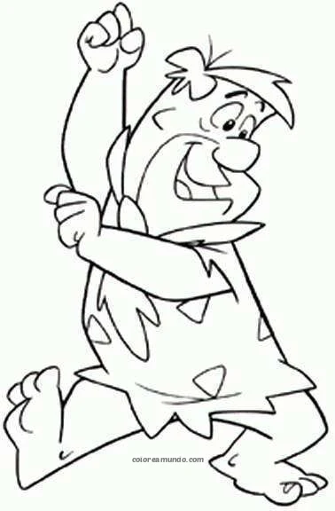 Dibujo para colorear: pedro picapiedras bailando