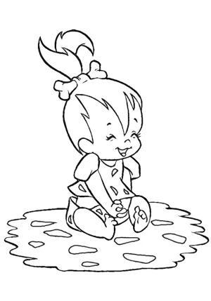 Pebbles Picapiedra sonriendo