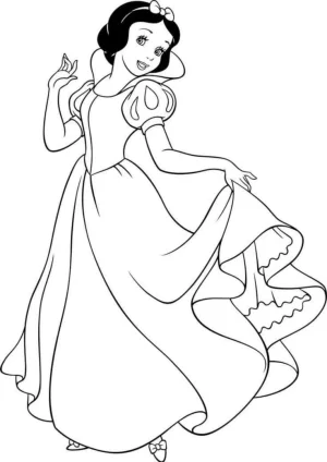 blanca nieves posando su vestido