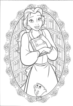Princesa bella sosteniendo un libro
