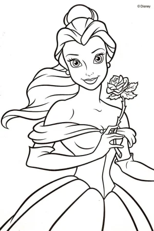 princesa bella con una rosa