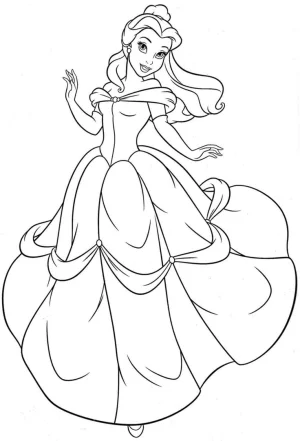 bella bailando, dibujo para colorear