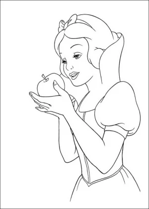 blanca nieves princesa comiendo manzana