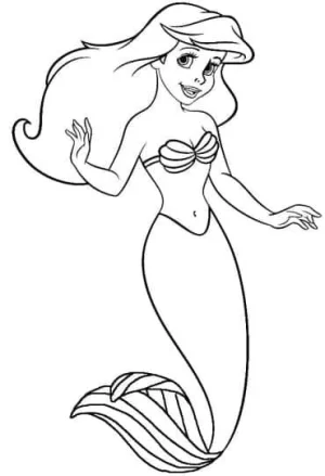 ariel de la sirenita princesa dibujo para colorear
