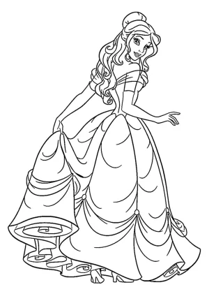 princesa bella con su vestido para bailar