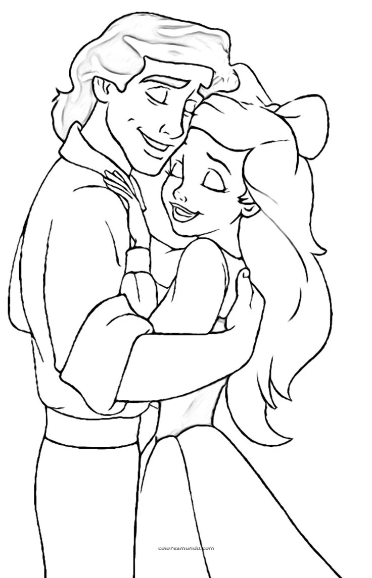 Dibujo para colorear: ariel version humana princesa