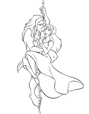 tarzan colgado de la liana