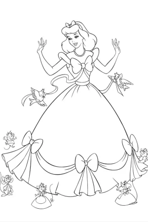 cenicienta princesa dibujo para colorear