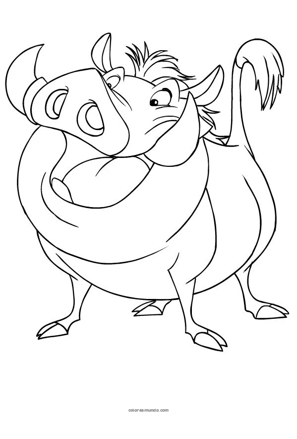 Dibujo para colorear: pumba del rey leon