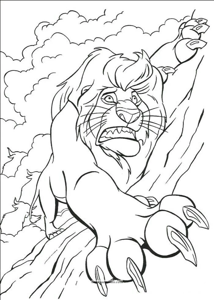 Dibujo para colorear: la traicion del rey leon