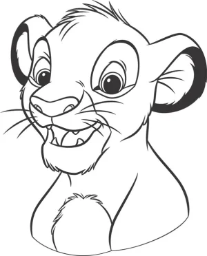 simba sonriendo dibujo para impresion