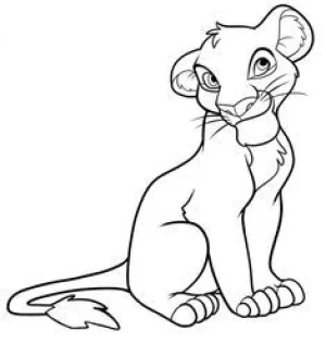 simba dibujo para poder imprimir y colorear