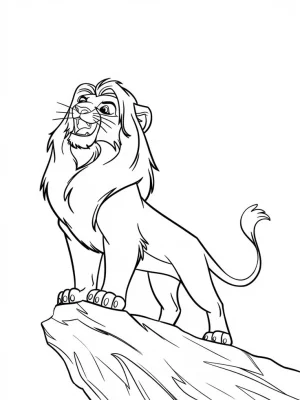 el rey leon en la piedra dibujo para colorear