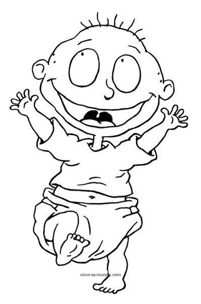 Dibujo para colorear: tommy feliz y sonriendo
