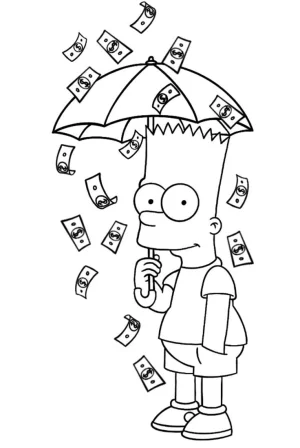bart simpson con dinero
