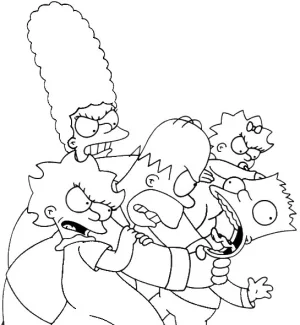 familia simpson peleandose