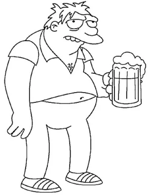 dibujo de los simpson barnie cerveza