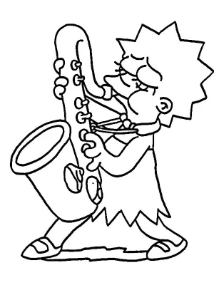 lisa simpson tocando el saxofone