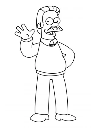ned de los simpson saludando