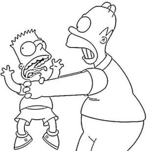 homero y bart dibujo para ser impreso