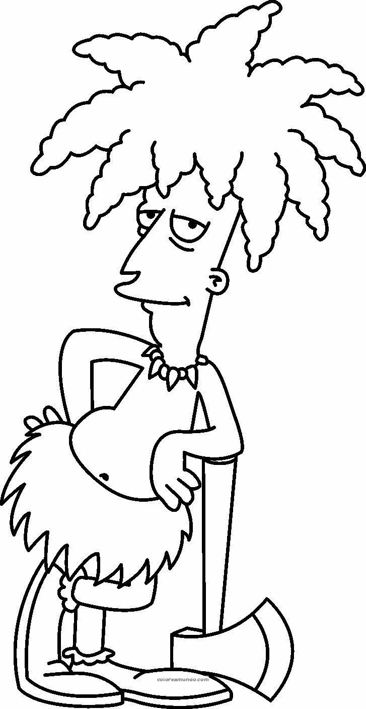 Dibujo para colorear: patiño de los simpson dibujo para imprimir