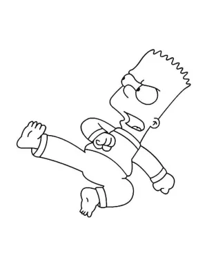 bart simpson dando una patada en el aire