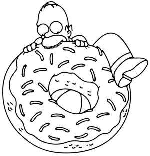 homero simpson comiendo una dona gigante