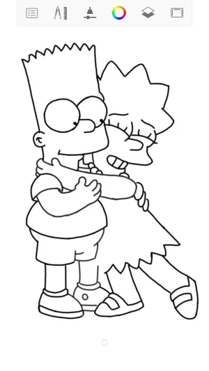 bart y lisa hermanos abrazandoce