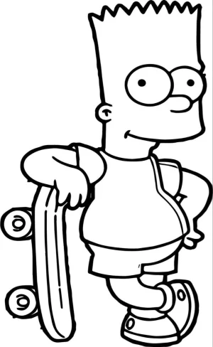bart simpson con su patineta